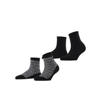 ESPRIT Damen Socken Heart Pattern Multipack W Sso Baumwolle gemustert 2 Paar, Schwarz Black 0050, 39-42