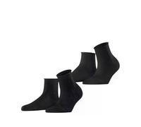 ESPRIT Damen Socken Lacy Flowers 2-Pack W Sso Baumwolle gemustert 2 Paar, Schwarz Black 3000, 39-42