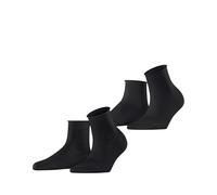 ESPRIT Damen Socken Lacy Flowers 2-Pack W Sso Baumwolle gemustert 2 Paar, Schwarz Black 3000, 39-42