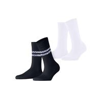 ESPRIT Damen Socken Memphis Rib Multipack W So Baumwolle gemustert 2 Paar, Mehrfarbig Marine White 0040, 39-42