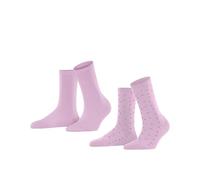 Esprit Damen Socken Playful Dot 2-Pack, Nachhaltige biologische Baumwolle, 2 Paar, Rosa (Lupine 8299), 35-38