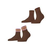 ESPRIT Damen Socken Retro Glitter Multipack W Sso Baumwolle gemustert 2 Paar, Braun Rosewood 5225, 35-38