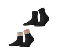 ESPRIT Damen Socken Retro Glitter Multipack W Sso Baumwolle gemustert 2 Paar, Schwarz Black 3000, 35-38