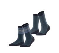 ESPRIT Damen Socken Scandi Multipack W So Baumwolle Wolle gemustert 2 Paar, Lila Plum 6130, 35-38