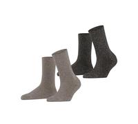 ESPRIT Damen Socken Shimmer Multipack W So Baumwolle gemustert 2 Paar, Grau Grey Mix 0020, 39-42