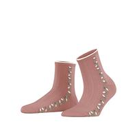 ESPRIT Damen Socken Structured Leaves W SSO Baumwolle Lyocell gemustert 1 Paar, Rosa (Wild Rose 8803), 39-42