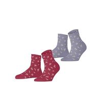 ESPRIT Damen Socken Twig W Sso Baumwolle gemustert 2 Paar, Mehrfarbig Lilac Pink 0070, 35-38
