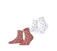 ESPRIT Damen Socken Twig W Sso Baumwolle gemustert 2 Paar, Mehrfarbig Pink White 0080, 39-42