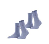 Esprit Tagessocken Crew Basic Uni (weiche Baumwolle) jeansblau Damen - 2 Paar, Größe 35-38