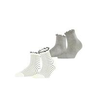 Esprit Damen Kurzsocken Wavy Line – 2er Pack, Baumwolle, gemustert, Mehrfarbig – Gr. 39-42