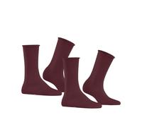 Esprit Damen Socken Basic Pure – 2er-Pack Baumwolle – Shadow Red Größe 39-42 (8138)