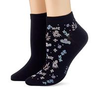 ESPRIT Damen Summer Flower 2-Pack W SN Hausschuh-Socken, Schwarz (Black 3000), 35-38 (2er Pack)