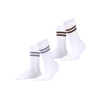 ESPRIT Damen Tennis Stripe 2-Pack W SO Baumwolle Gemustert 2 Paar Socken, Weiß (Raw White 2090) neu-umweltfreundlich, 39-42 (2er Pack)