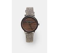 Esprit Damenuhr Analog Quarzwerk Sperrholz hellbraun Canvas