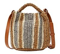 ESPRIT Drew Woven Straw Crossbody Bag Caramel
