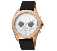 ESPRIT Edelstahl-Uhr mit Leder-Armband