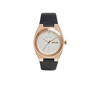 ESPRIT Edelstahl-Uhr mit Leder-Armband