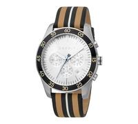 ESPRIT ES1G204L0015 Jordan Beige Silver Uhr Herrenuhr Leder-Armband Chrono Datum