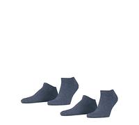 ESPRIT Herren Sneakersocken Basic Uni 2-Pack M SN Baumwolle kurz einfarbig 2 Paar, Blau (Light Denim 6660), 39-42
