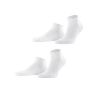 ESPRIT Herren Easy Rib 2-Pack M SN Baumwolle kurz einfarbig 2 Paar Sneakersocken, Weiß (White 2000), 39-42 (2er Pack)
