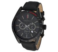 Esprit Herren Quarz Chronograph ES108811001 schwarzes Echt-Lederband 10 ATM
