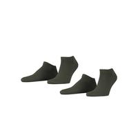 ESPRIT Herren Sneakersocken Basic Uni 2-Pack M SN Baumwolle kurz einfarbig 2 Paar, Grün (Thymian 7821), 39-42