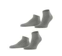 ESPRIT Herren Sneakersocken Easy Rib 2-Pack M SN Baumwolle kurz einfarbig 2 Paar, Grau (Light Grey 3400), 43-46