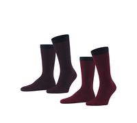 ESPRIT Herren Allover Stripe 2-Pack M SO Baumwolle Gemustert 2 Paar Socken, Mehrfarbig (Lila Rot 0040) neu-umweltfreundlich, 43-46 (2er Pack)