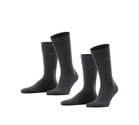 ESPRIT Herren Socken Basic Uni 2-Pack M SO Baumwolle einfarbig 2 Paar, Grau (Anthracite Melange 3080), 47-50