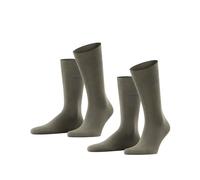 ESPRIT Herren Socken Basic Uni 2-Pack M SO Baumwolle einfarbig 2 Paar, Grün (Thymian 7821), 43-46