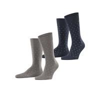 ESPRIT Herren Socken Fine Dot 2-Pack M SO Baumwolle gemustert 2 Paar, Mehrfarbig (Blau Grau 0140), 39-42