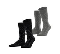 ESPRIT Herren Socken Fine Dot Multipack M So Baumwolle gemustert 2 Paar, Mehrfarbig Black Grey 0010, 43-46