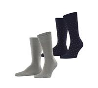 ESPRIT Herren Fine Dot 2-Pack M SO Baumwolle Gemustert 2 Paar Socken, Mehrfarbig (Blau Grau 0120), 43-46 (2er Pack)