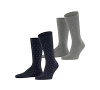 ESPRIT Herren Socken Fine Dot Multipack M So Baumwolle gemustert 2 Paar, Mehrfarbig Blue Grey 0210, 43-46