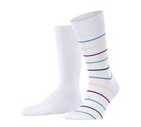 ESPRIT Herren Socken Fine Stripe 2-Pack, Baumwolle, 2er Pack, Weiß (White 2000), 43-46 (UK 8.5-11 Ι US 9.5-12)