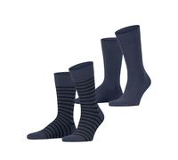 ESPRIT Herren Socken Fine Stripe Multipack M So Baumwolle gemustert 2 Paar, Blau Blueberry Peel 6220, 43-46