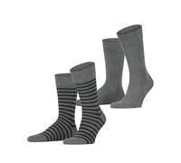 ESPRIT Herren Socken Fine Stripe 2-Pack M SO Baumwolle gemustert 2 Paar, Grau (Light Grey 3400), 43-46