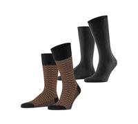 ESPRIT Herren Socken Houndstooth Multipack M So Baumwolle gemustert 2 Paar, Grau Anthracite Melange 3081, 43-46