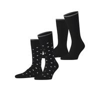 ESPRIT Herren Socken Monogramm Multipack M So Baumwolle gemustert 2 Paar, Schwarz Black 3000, 39-42