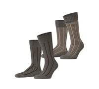 ESPRIT Herren Socken Plush Rib Multipack M So Baumwolle gemustert 2 Paar, Beige Taupe Melange 4045, 43-46