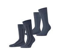 ESPRIT Herren Socken Plush Rib Multipack M So Baumwolle gemustert 2 Paar, Blau Light Denim 6660, 43-46
