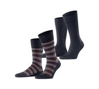 ESPRIT Herren Socken Scandi Multipack M So Baumwolle Wolle gemustert 2 Paar, Blau Marine 6120, 39-42