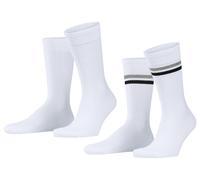 ESPRIT Herren Socken Tennis Stripe 2-Pack M SO Baumwolle gemustert 2 Paar, Weiß (White-Mix 2020) neu - umweltfreundlich, 39-42