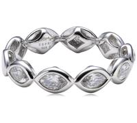 Esprit Damen Ring Silber Zirkonia Navette ESRG92149A1, Ringgröße:57 (18.1 mm Ø)