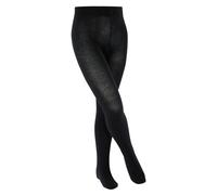 ESPRIT Unisex Kinder Strumpfhose Foot Logo K TI Baumwolle dick einfarbig 1 Stück, Schwarz (Black 3000), 152-164