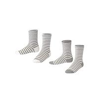 ESPRIT Socken Sporty Stripe 2-Pack Baumwolle Kinder grau blau viele weitere Farben verstärkte Kindersocken mit Muster atmungsaktiv dünn mit Streifen im Multipack Doppelpack 2 Paar
