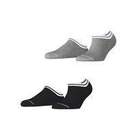 ESPRIT Damen Sneakersocken Base Stripe Multipack W Sn Baumwolle kurz gemustert 2 Paar, Mehrfarbig Grey Navy Blue 0050, 39-42