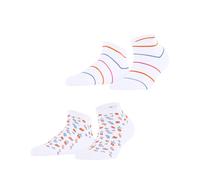 ESPRIT socks & tights - Esprit Flowers & Stripes 2-Pack Damen white - Gr. - 36.5