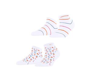 ESPRIT socks & tights - Esprit Flowers & Stripes 2-Pack Damen white - Gr. - 40.5