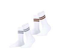 ESPRIT Damen Tennis Stripe 2-Pack W SO Baumwolle Gemustert 2 Paar Socken, Weiß (Raw White 2090) neu-umweltfreundlich, 39-42 (2er Pack)